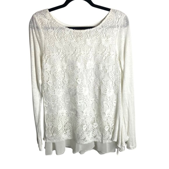 Sundance Size Small White Linen Eyelet Lace Long Sleeve Shirt Blouse Boho Tunic - Picture 1 of 7